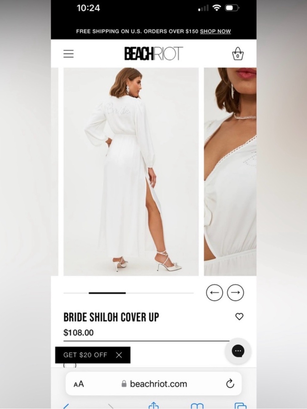 Beach Riot White Maxi Cover-Up Dress with Side Slit